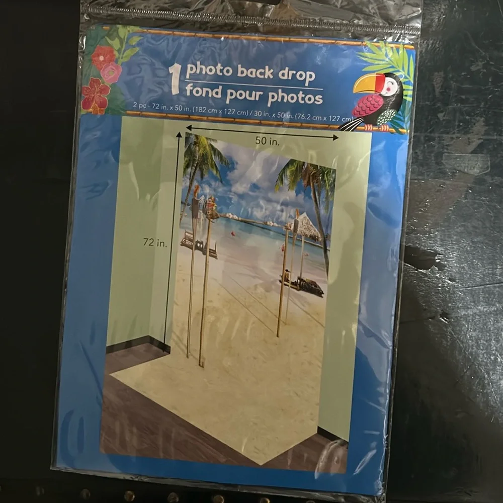 Photo back drop Beach Tropical scene NEW